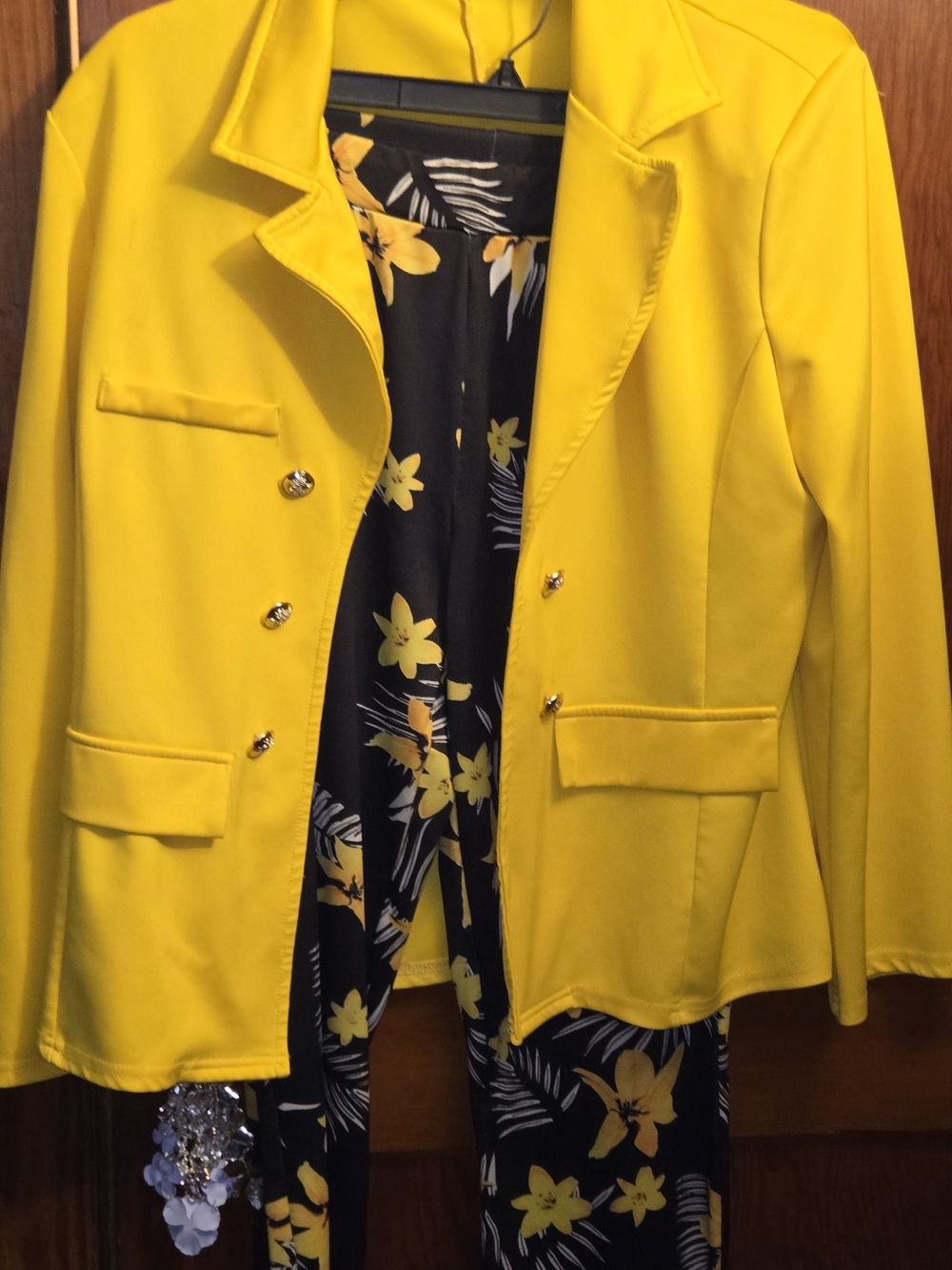 Yellow Women's Blazer Jacket And Pants - Bright Yellow Tailored Coat